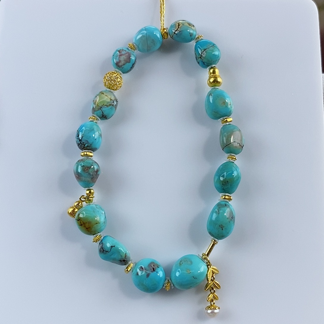 绿松石珠宝奇石18K金镶嵌