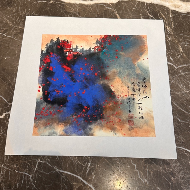 国画荷花宣纸画芯新中式写意花鸟画玄关餐厅装饰挂画