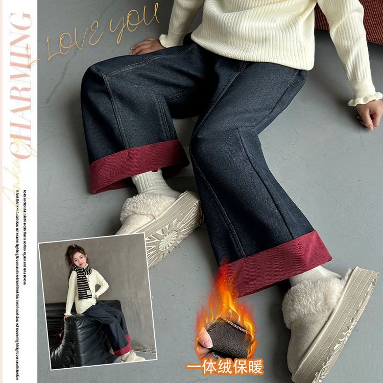 冬季时尚款加绒牛仔裤233