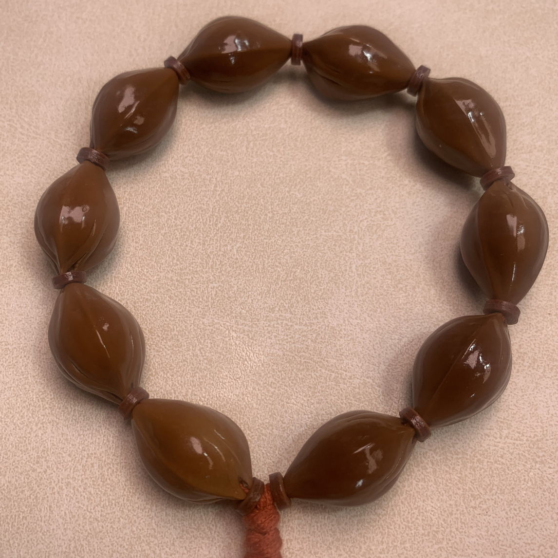 AL1梅林原生态铁核15*24亮面三花三面佛梅林铁核素串