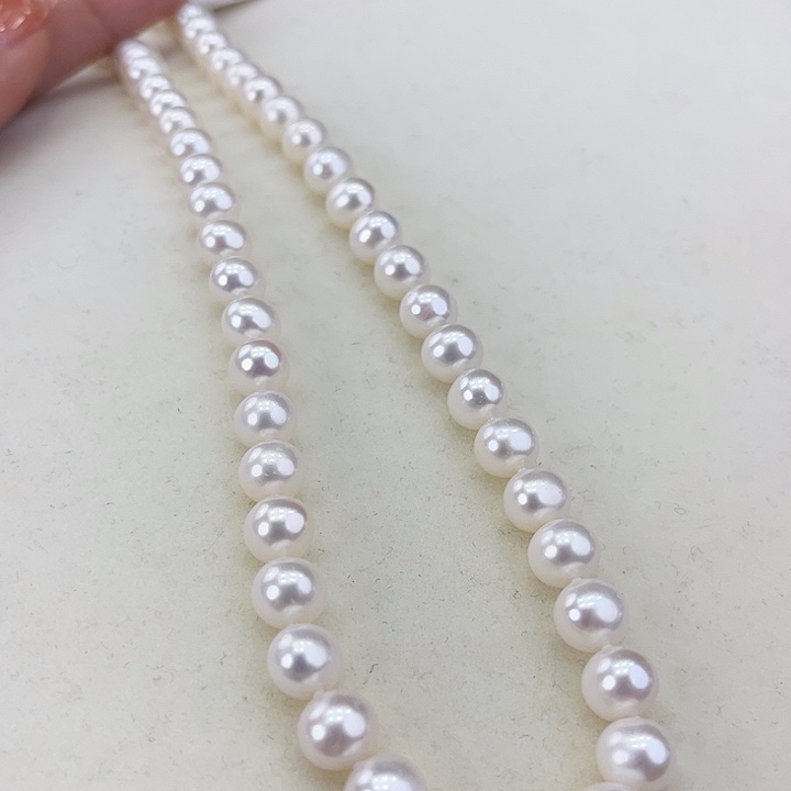 淡水珍珠颈饰银S925镶嵌8➕极光冷白炫彩高品