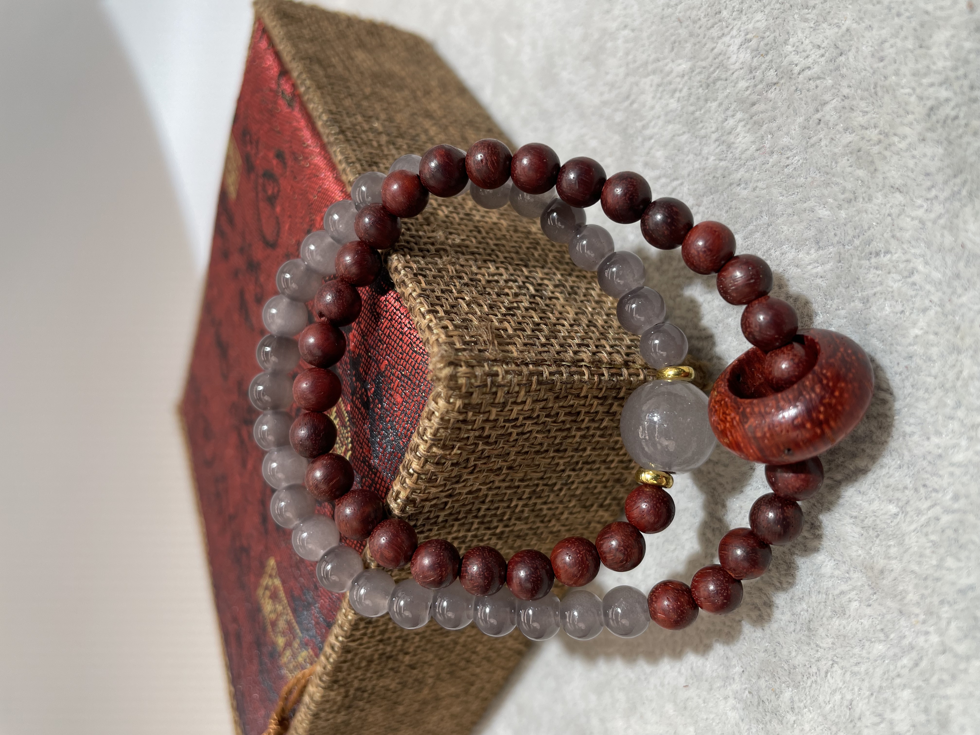  鸿鹄文玩手串 6m  紫檀灰MN手串  A9088