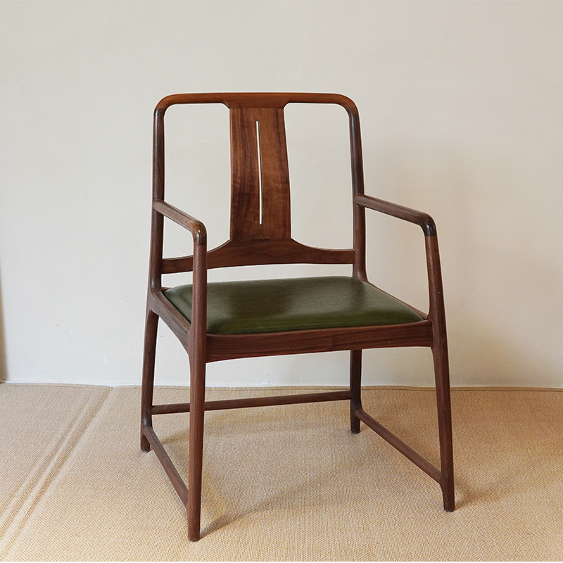 黑胡桃南官帽椅实木榫卯结构餐椅茶室客椅