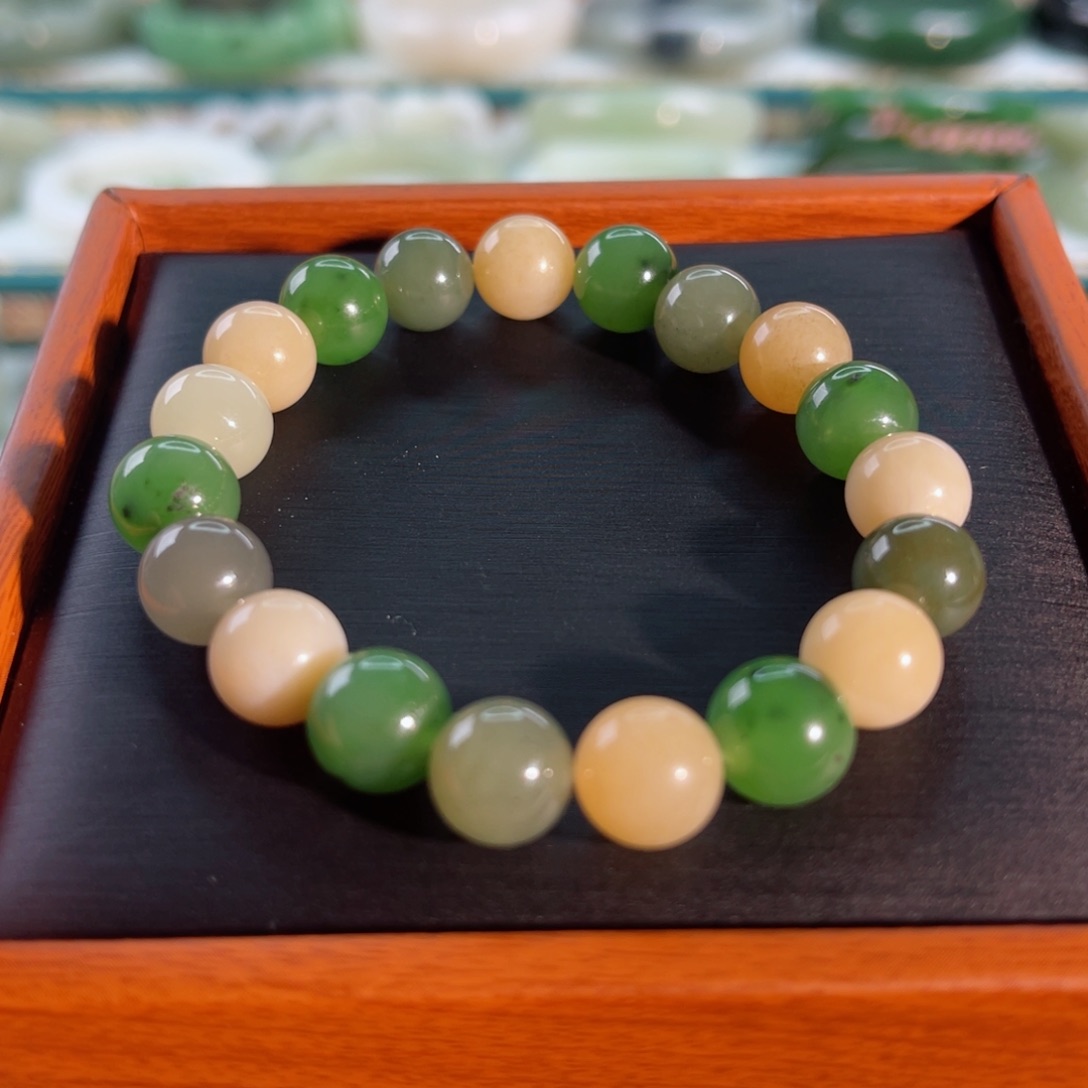 和田玉手串未镶嵌多宝卡10