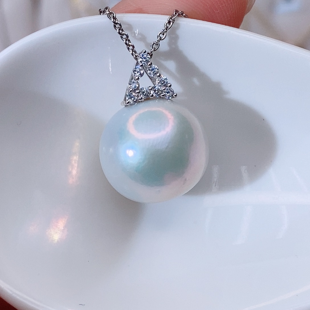 颈饰银S925镶嵌淡水珍珠