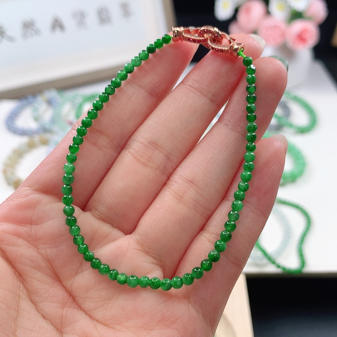 未镶嵌手链翡翠手链3mm