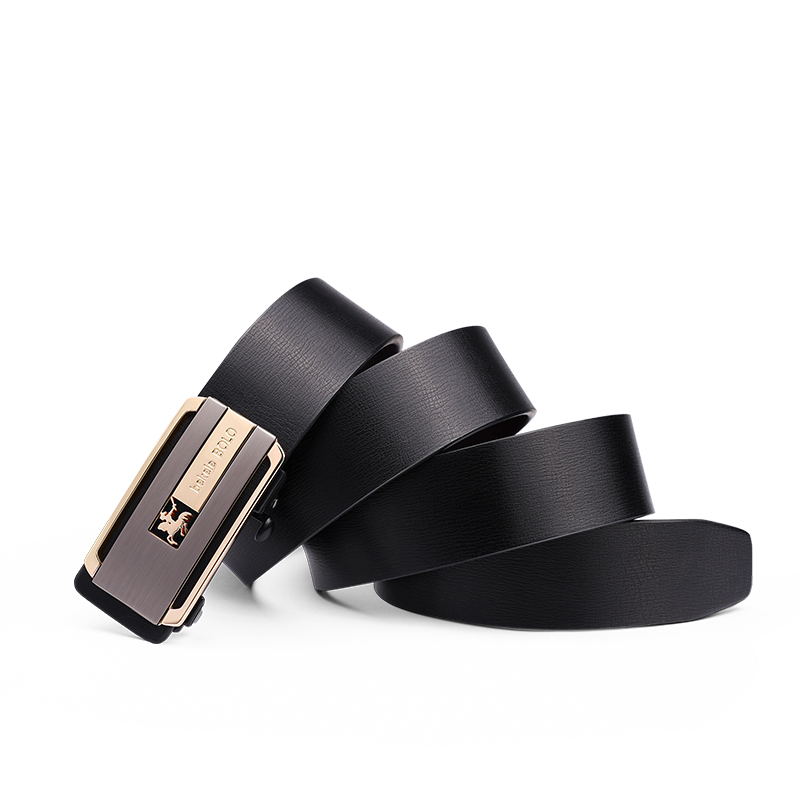 比格尔保罗皮带男士真皮无牙自动扣百搭腰带青中年轻人正品裤带