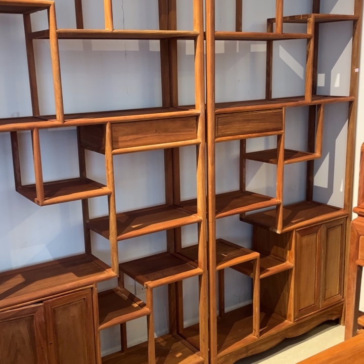 沧***笑紫檀木类端景台博古架一对