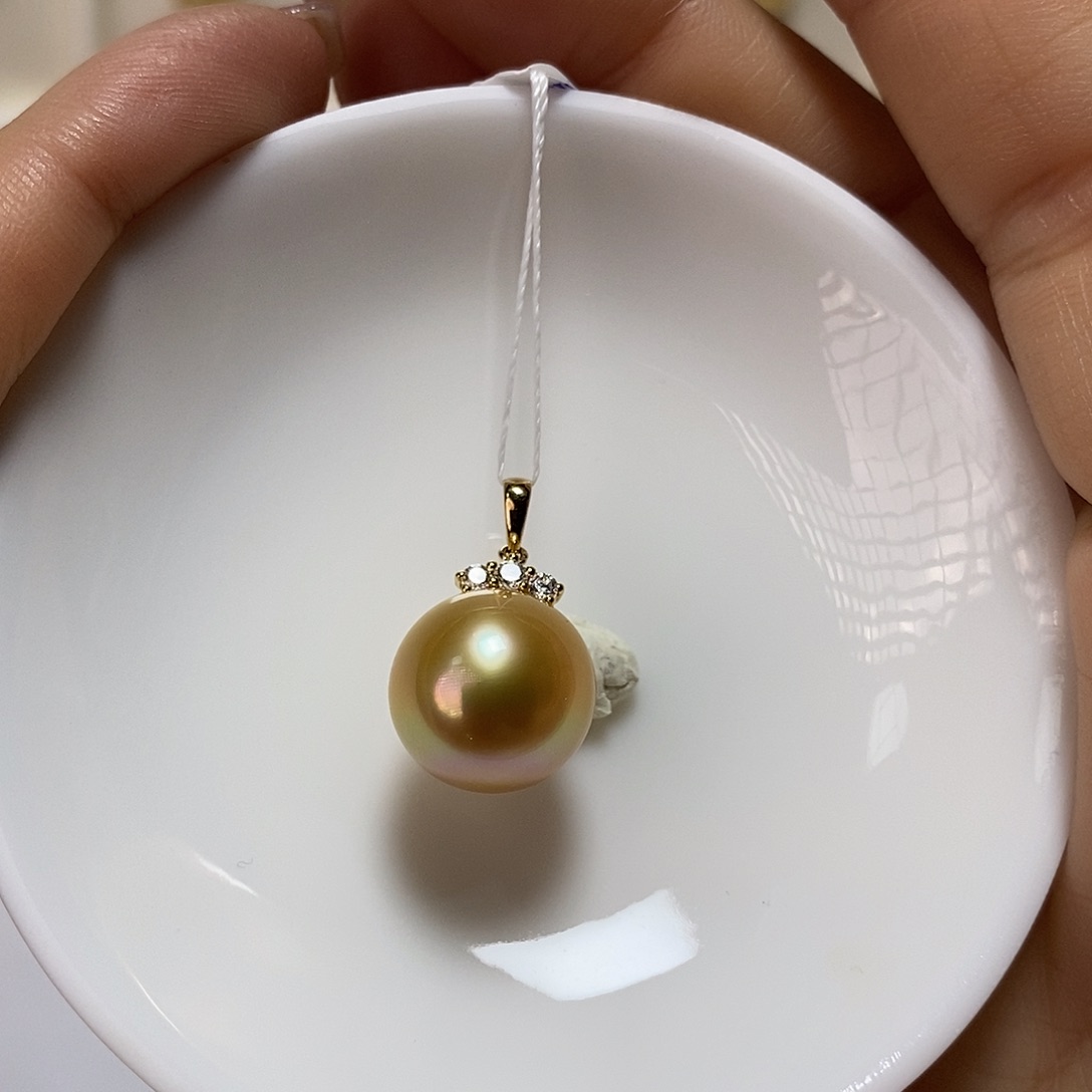 海水珍珠吊坠(不含链)18K金镶嵌
