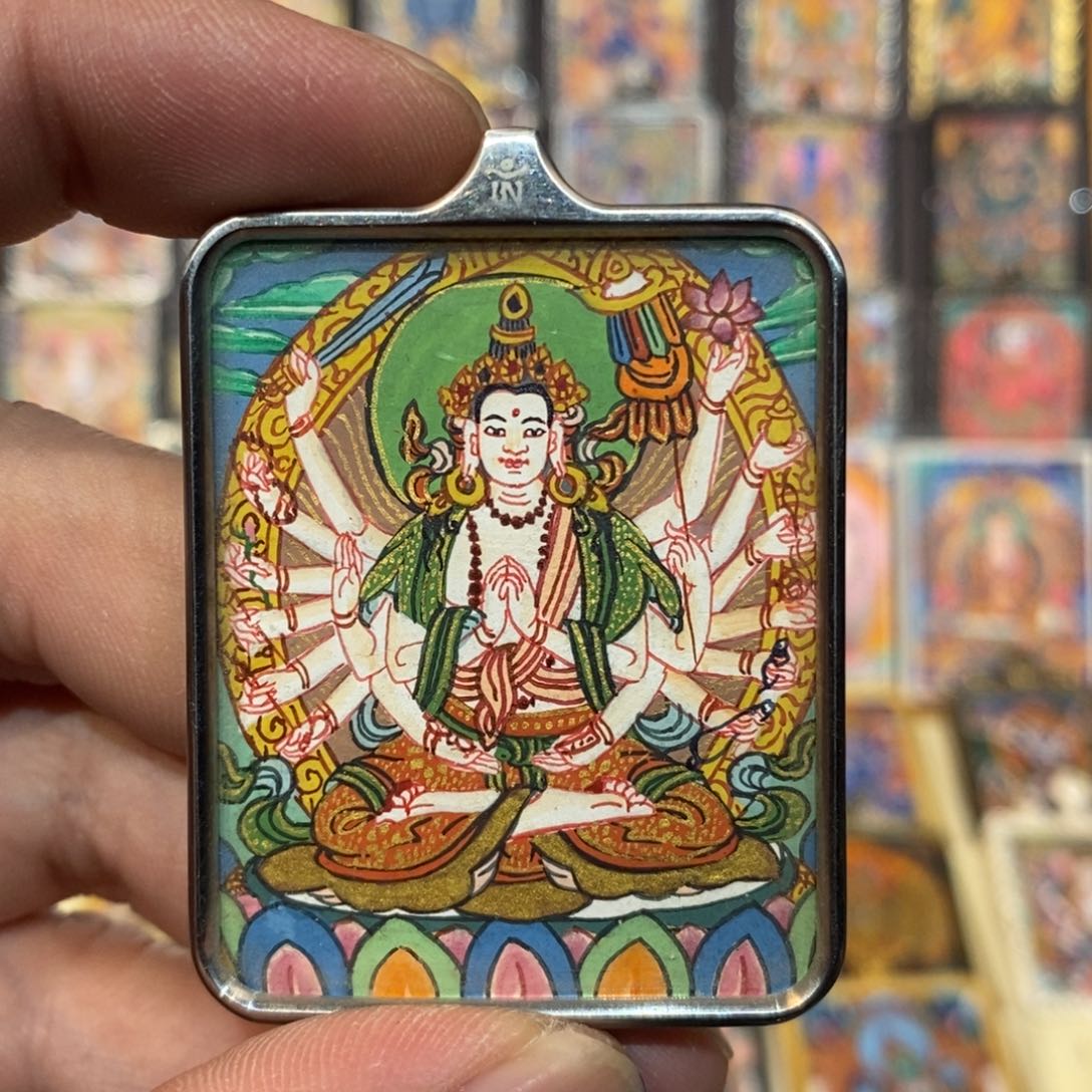 吊坠纯手绘唐卡尼卡准提