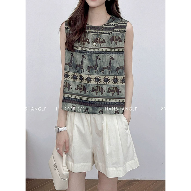 时尚圆领无袖马甲宽松显瘦背心女小象 PX2-216