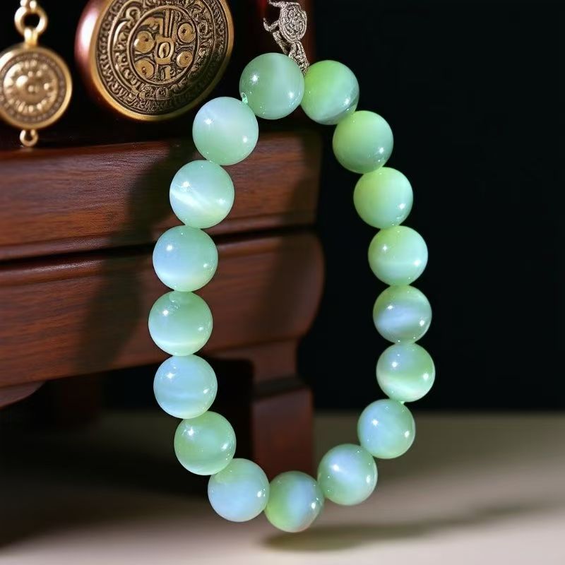 和田玉碧玉猫眼手串