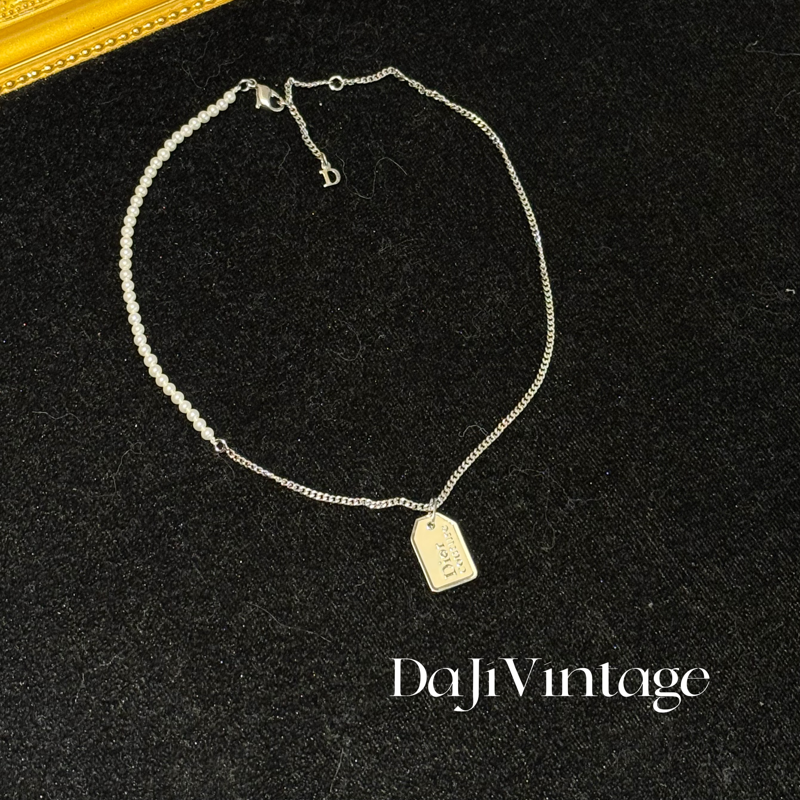 95新 DIOR/迪奥 大吉中古2/Dior迪奥银牌珍珠项链