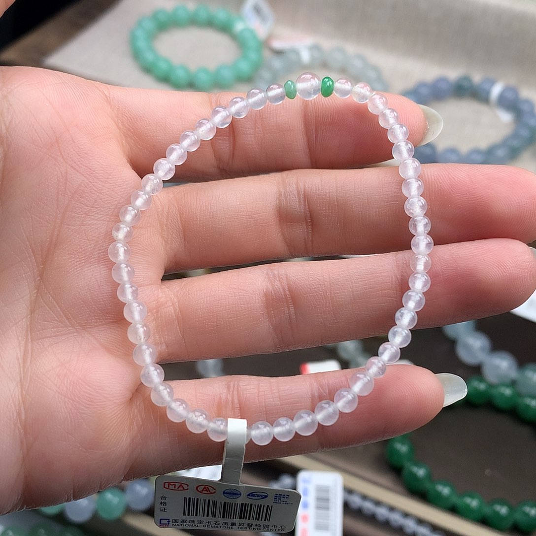 翡翠未镶嵌手链高冰