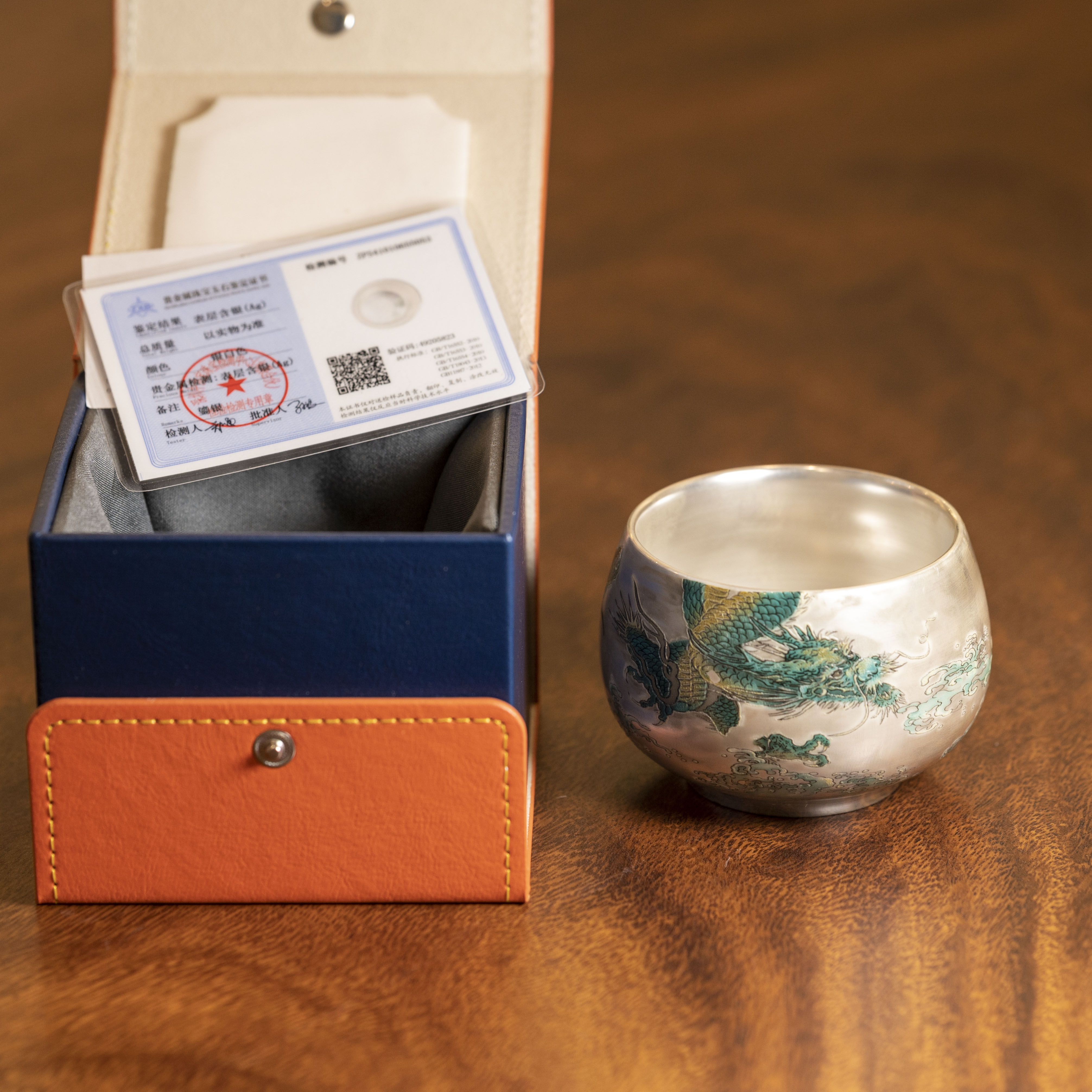 145号—纯鎏银茶杯创意国潮茶杯