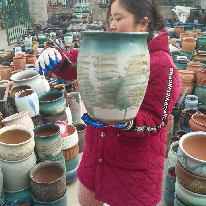 红陶口24高31一个盆子