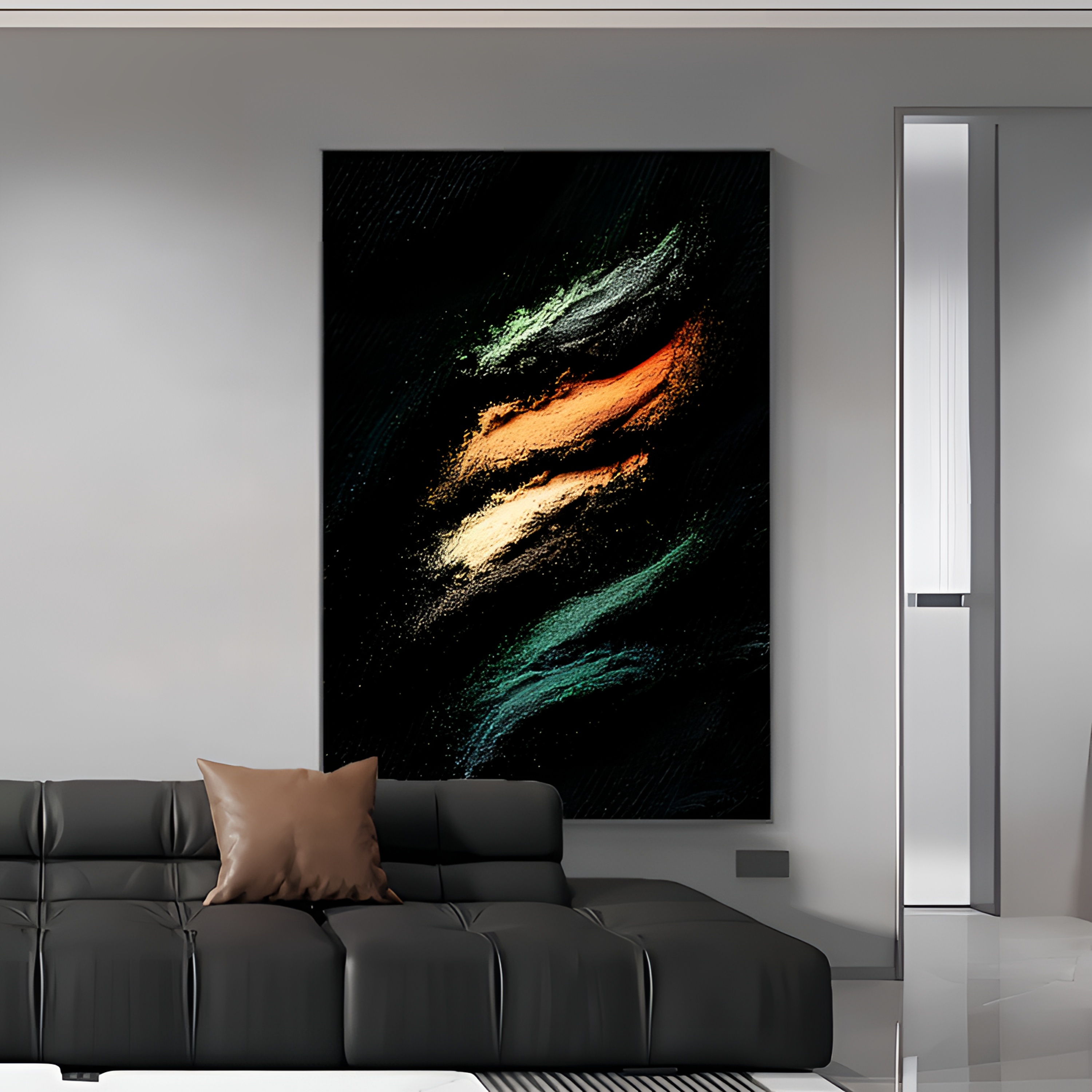 意式极简客厅装饰画高级感沙发背景大白墙挂画玄关走廊简约壁画