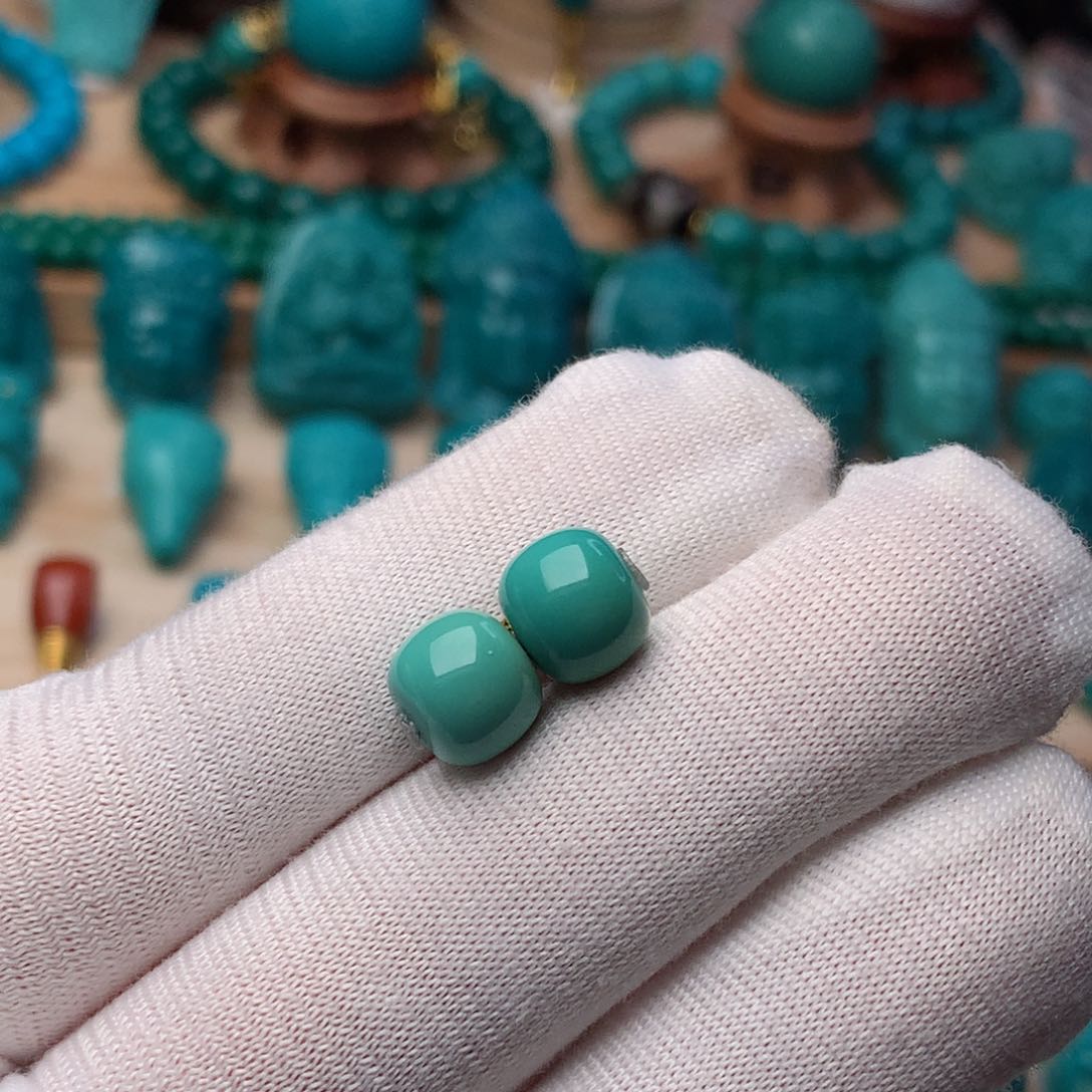 绿松石珠宝奇石未镶嵌8.5mm
