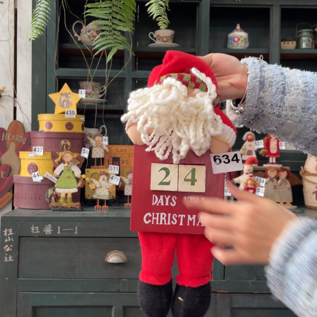 木质圣诞月福老货玩具中古风默认微损