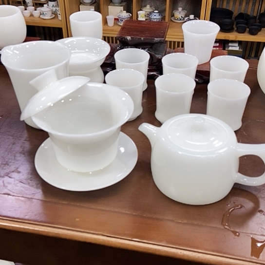 璞玉井栏壶马蹄盖碗套组