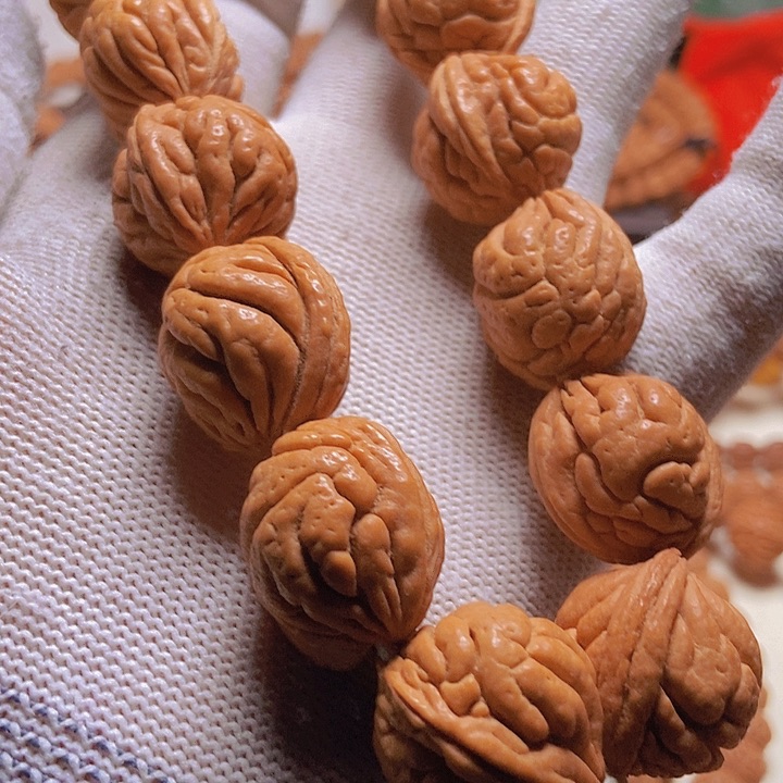 手串桃核天**久龙纹桃核