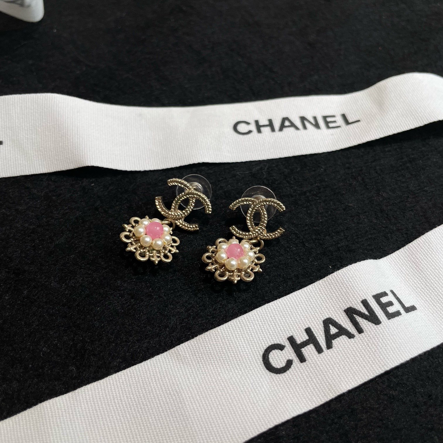 95新 Chanel/香奈儿 御古屋/00841/花朵耳钉