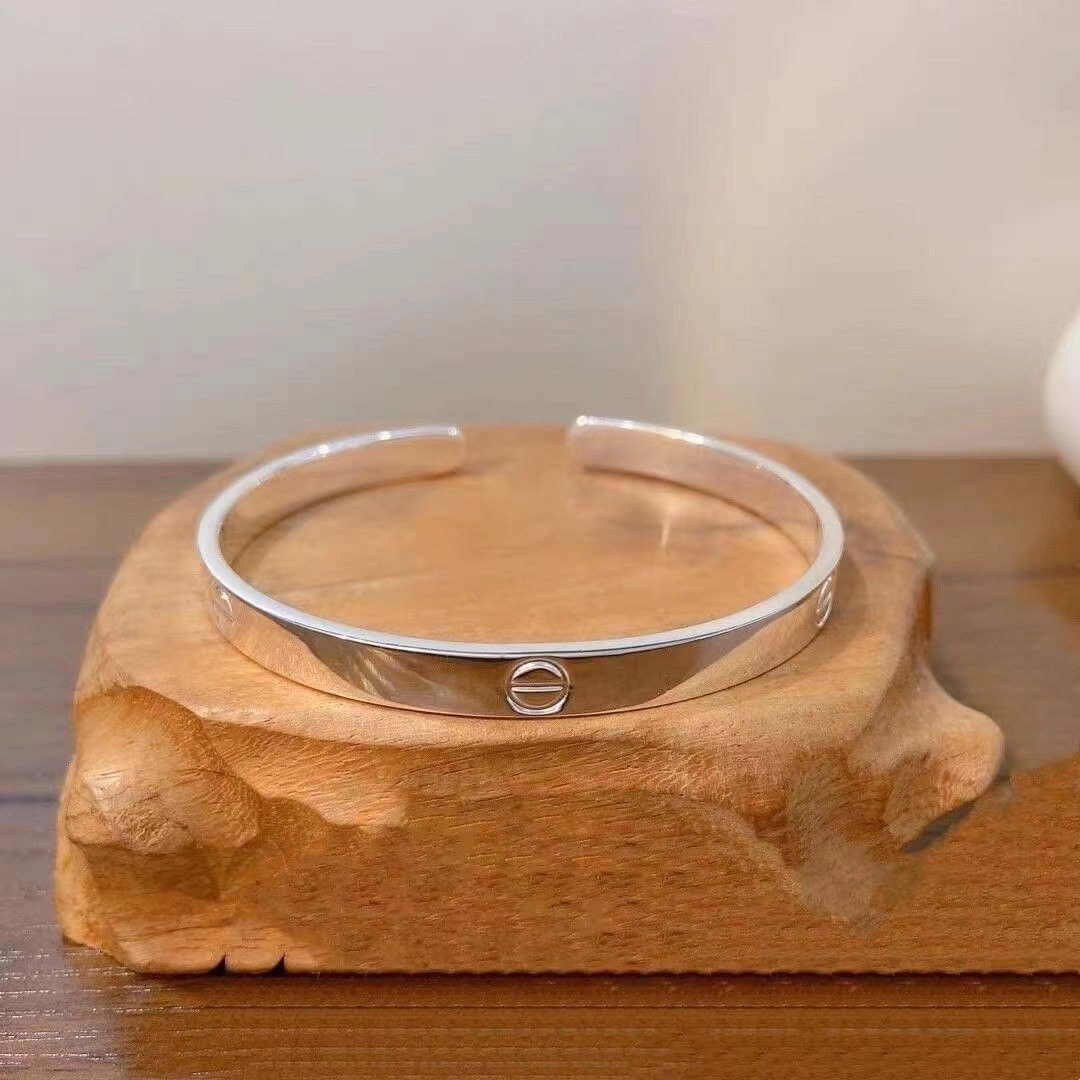 足银手镯 足银s9999 卡家同款开口手镯