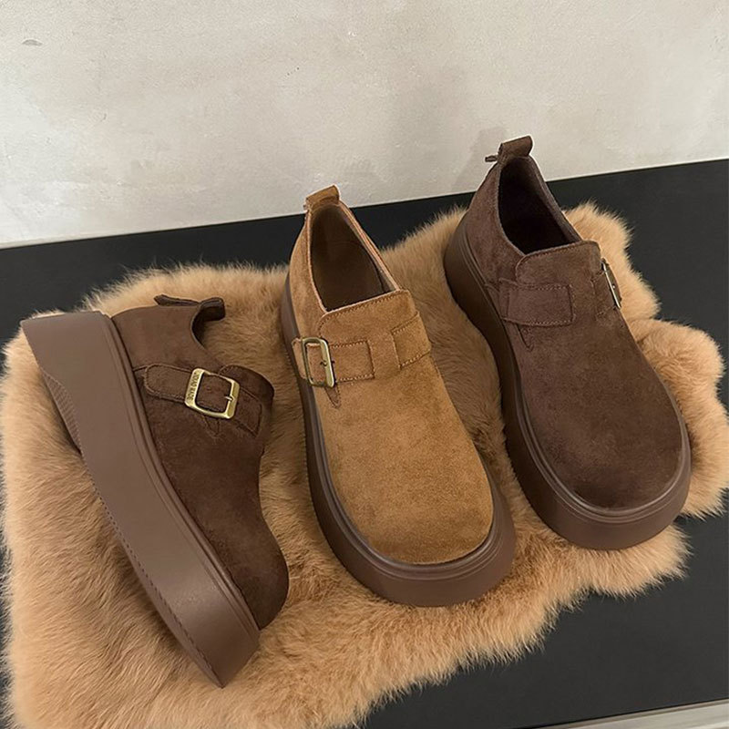 厚底增高豆豆勃肯鞋女2026新款春秋季女鞋子网红爆款博肯乐福单鞋