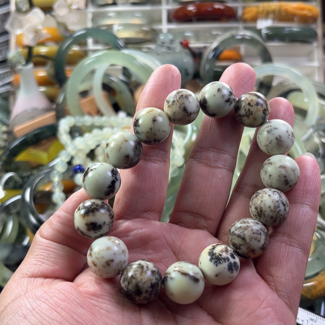 蛇纹石玉手串合金