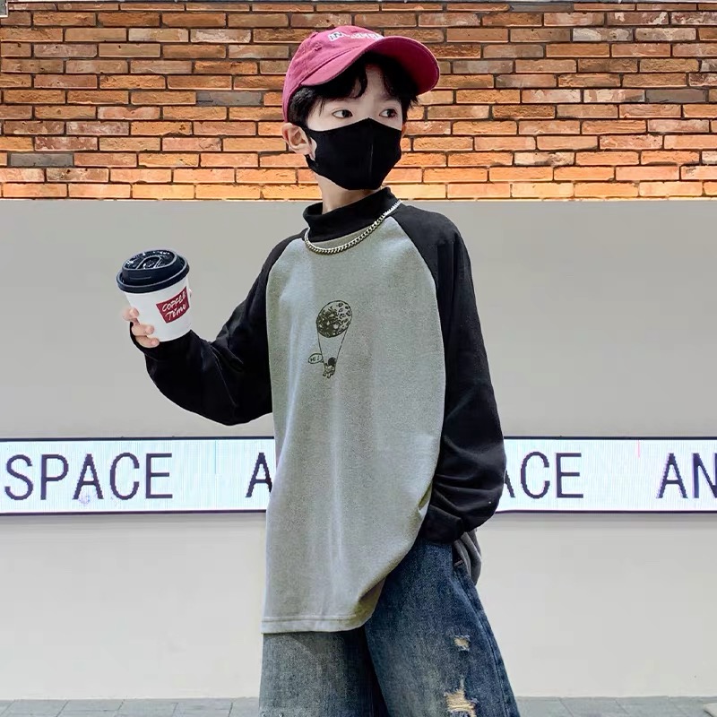 201341童装男童德荣打底衫2025秋冬儿童潮酷洋气长袖德荣打底衫潮