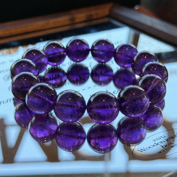 【帝王紫】特级A天然乌拉圭紫水晶手串智慧醒悟灵感ZS168多样性发出