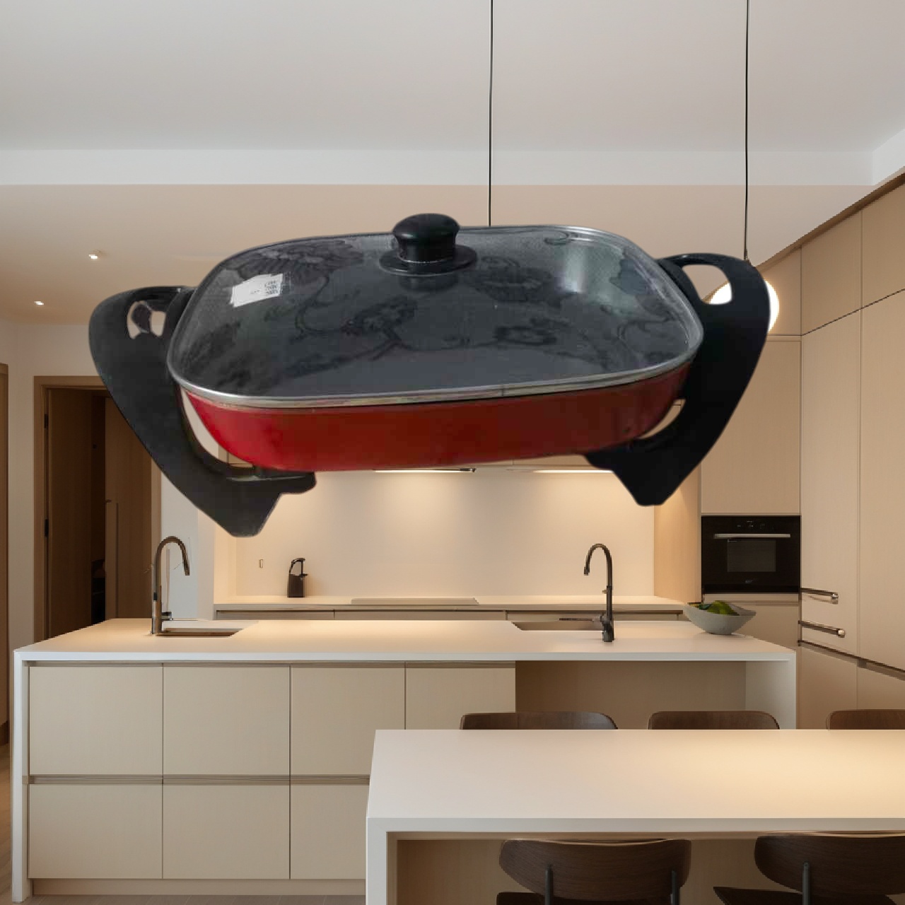 机械式电动烤蒸煮炒菜火锅电煮锅6478