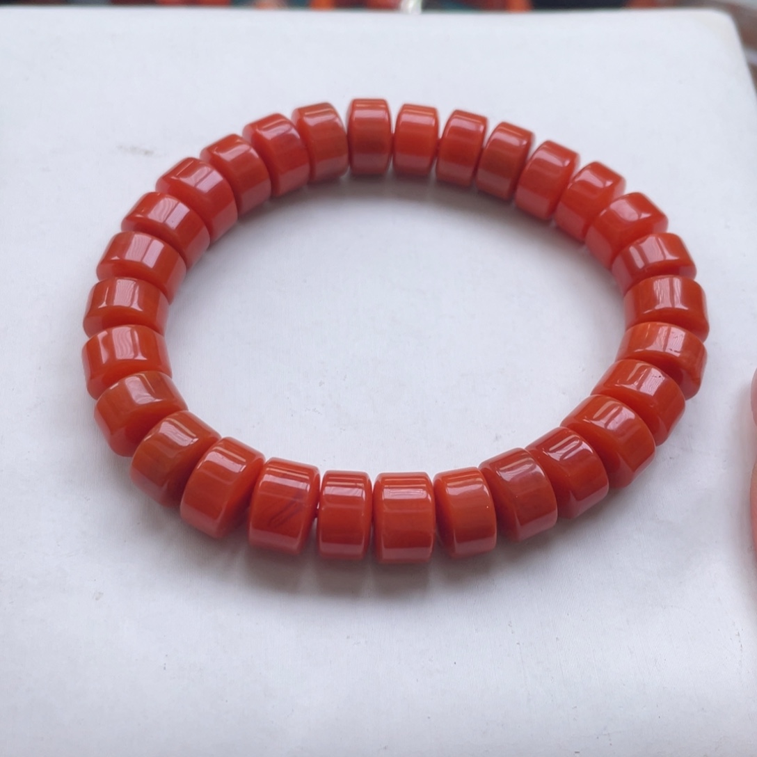 南红玛瑙未镶嵌瓦西南红满肉药片手串10mm