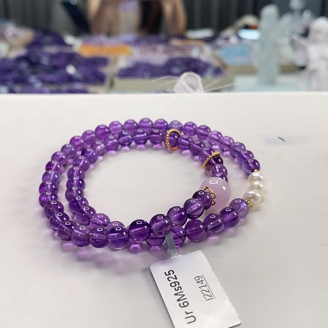 未镶嵌手串水晶z***喂乌拉圭紫水晶6m双圈