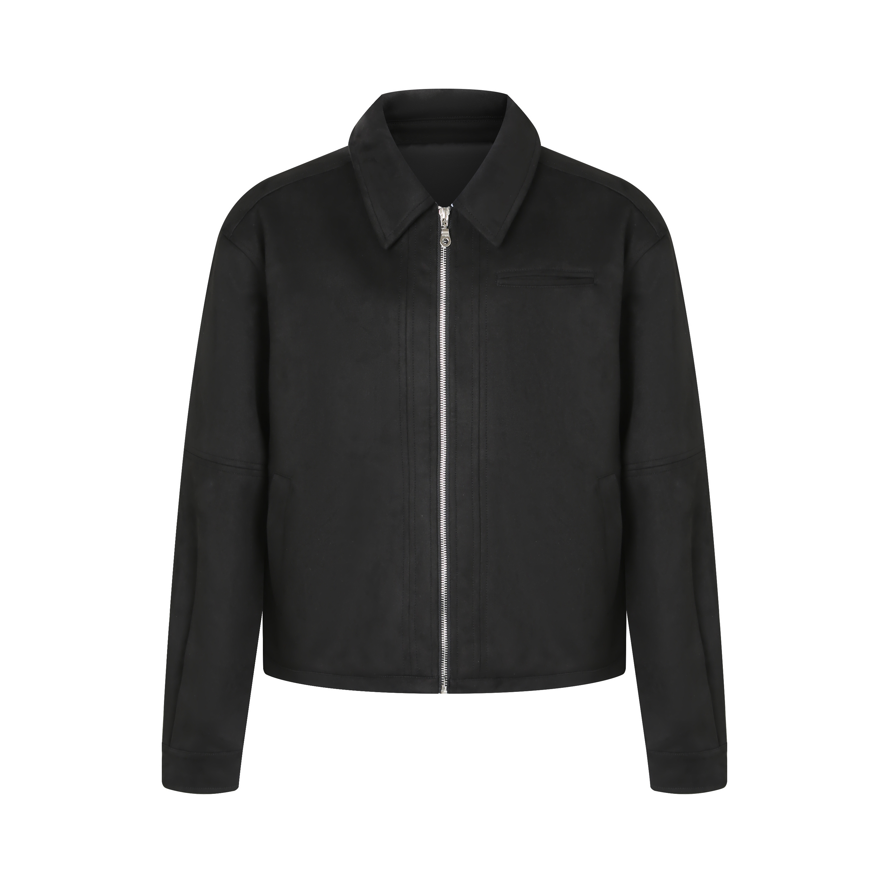 DaeeWooo复古麂皮绒面质感老钱风cleanfit休闲翻领夹克短款外套