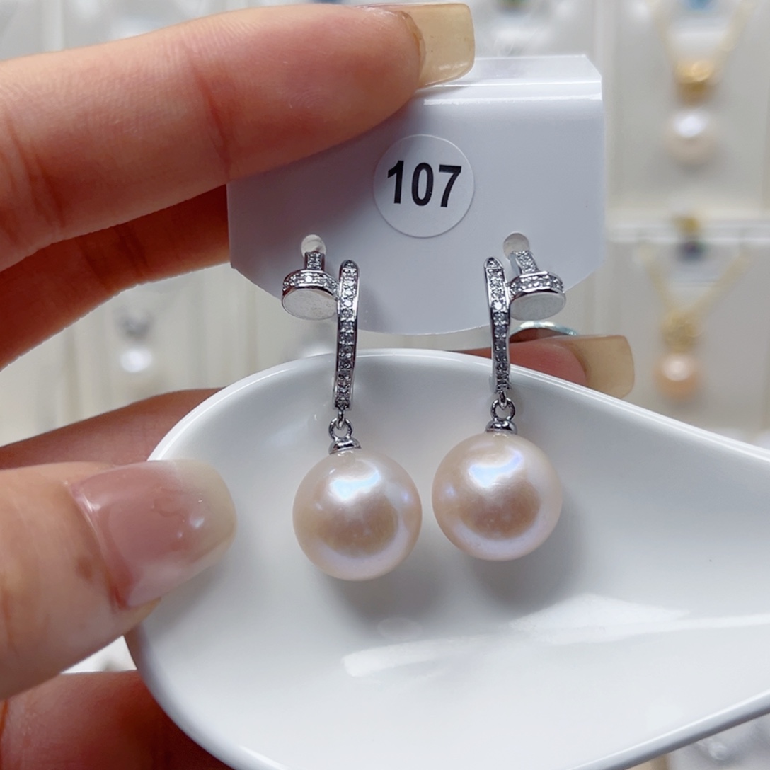 淡水珍珠耳饰银S925镶嵌