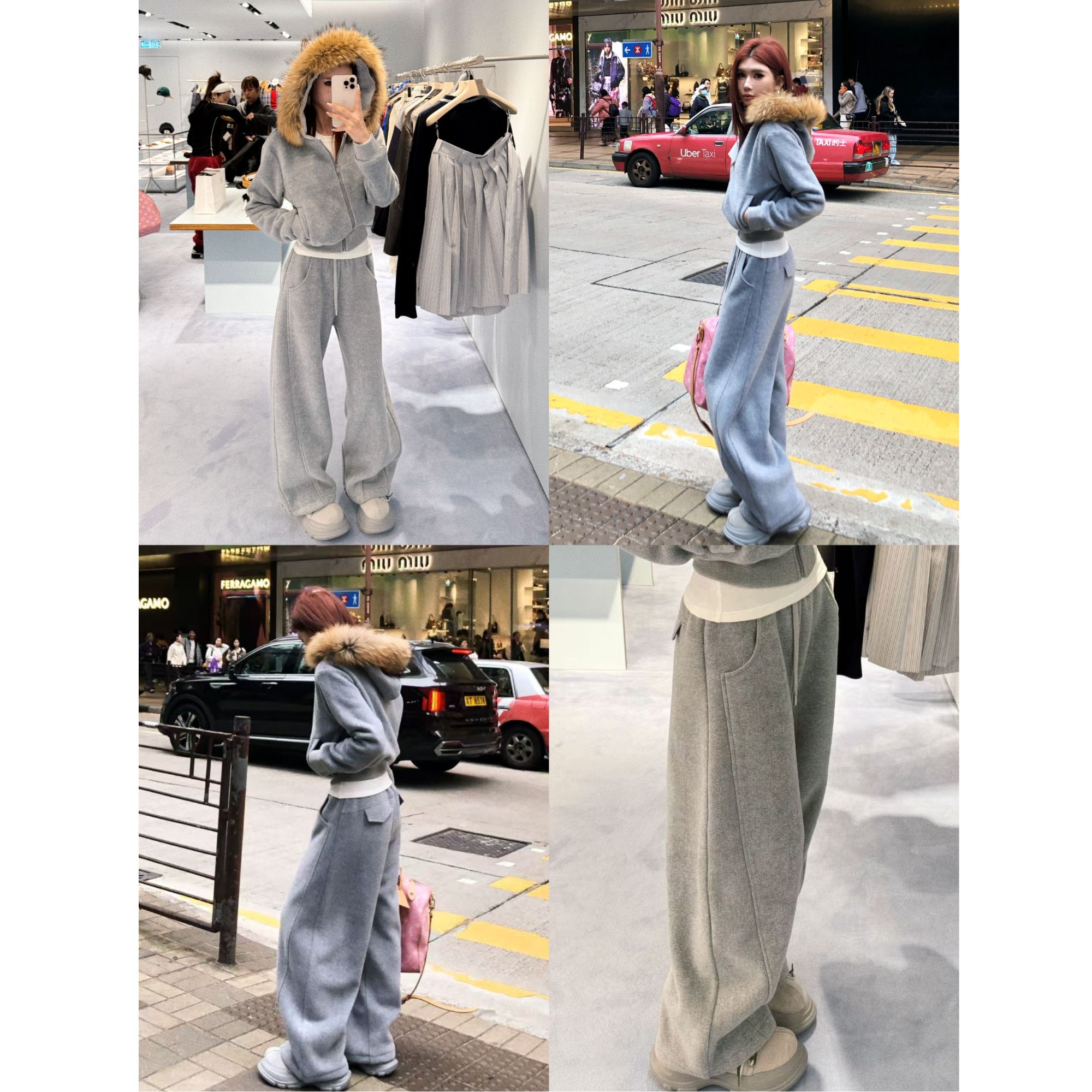 婉君【时髦肯豆】重磅“加厚280g 狐狸毛领”休闲弯刀裤LWJ25D4TZ3830