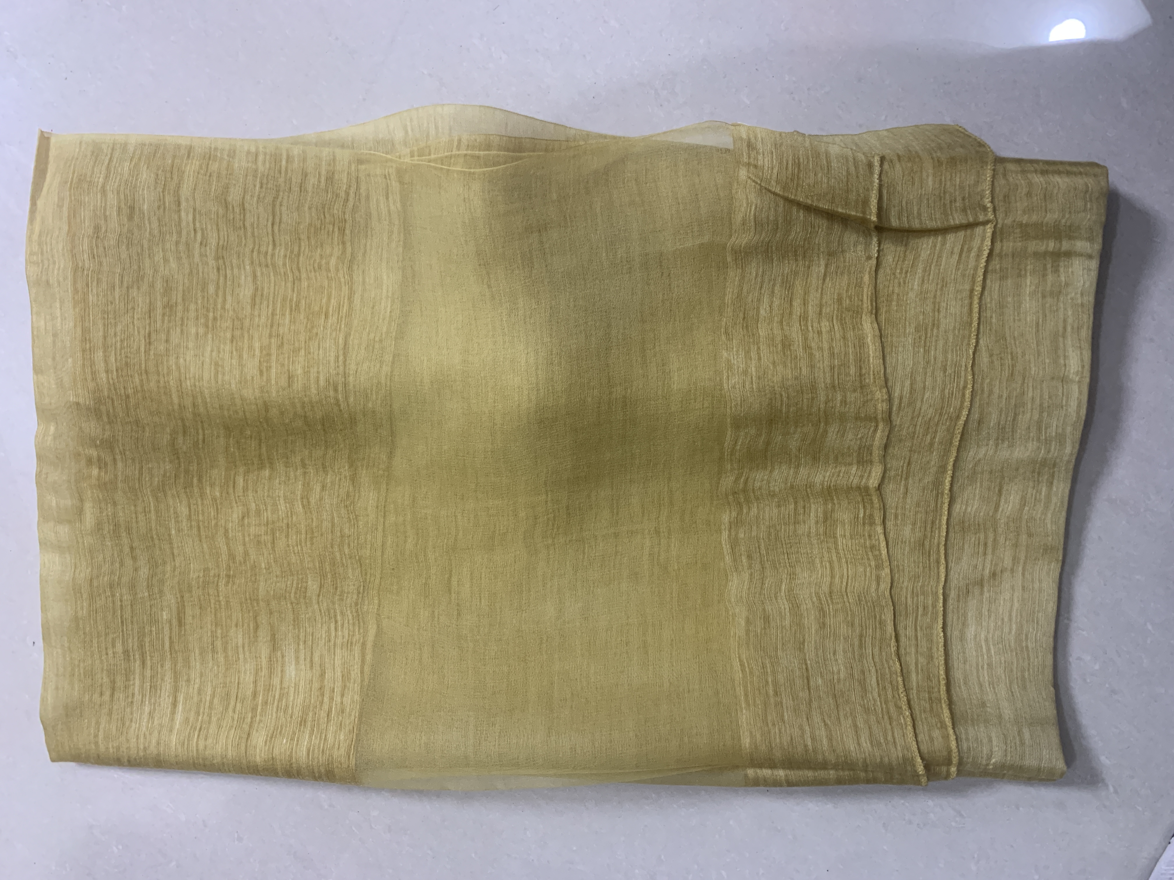 C223微瑕 黄色扎染  桑蚕丝羊毛围巾丝巾披肩90*180