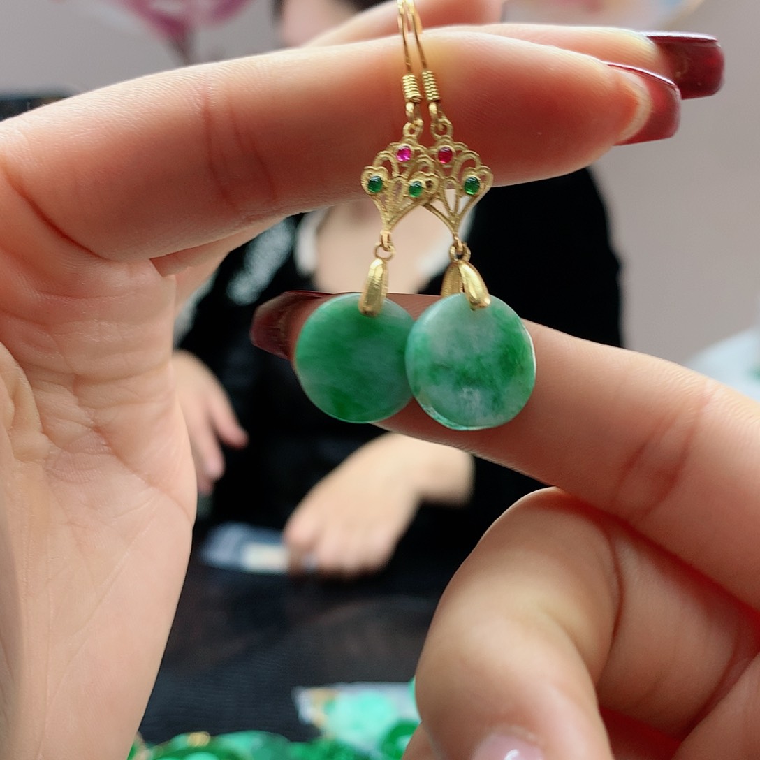 【闪购商品】翡翠耳饰银S925镶嵌，