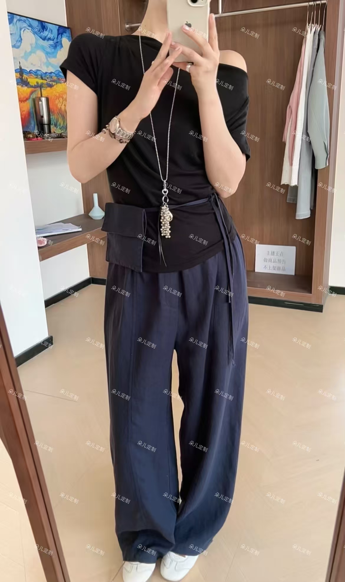 朵儿定制 【腰包裤】夏季薄款100雨露麻腰包弯刀裤 IU82