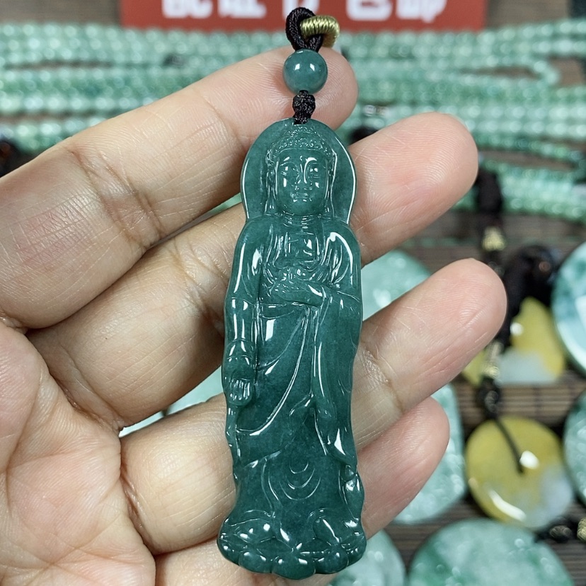 【闪购商品】翡翠颈饰未镶嵌玉吊坠翡翠玉站阿弥陀佛