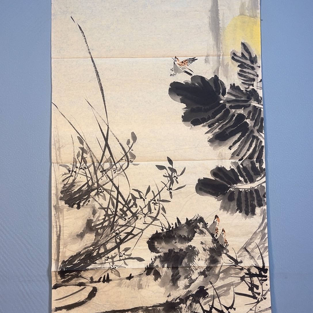 国画324 花红艳绿色如玉色