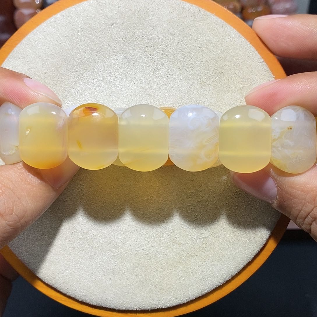 硅化珊瑚（珊瑚玉）手串未镶嵌冰发丝7