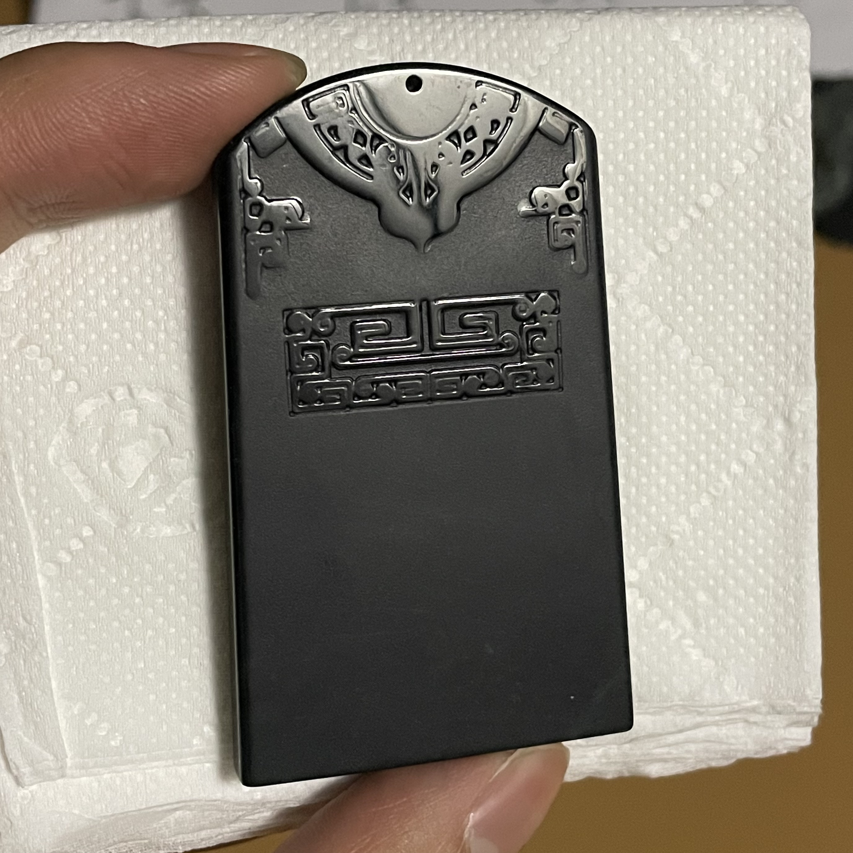 天然翡翠a货 仿古牌