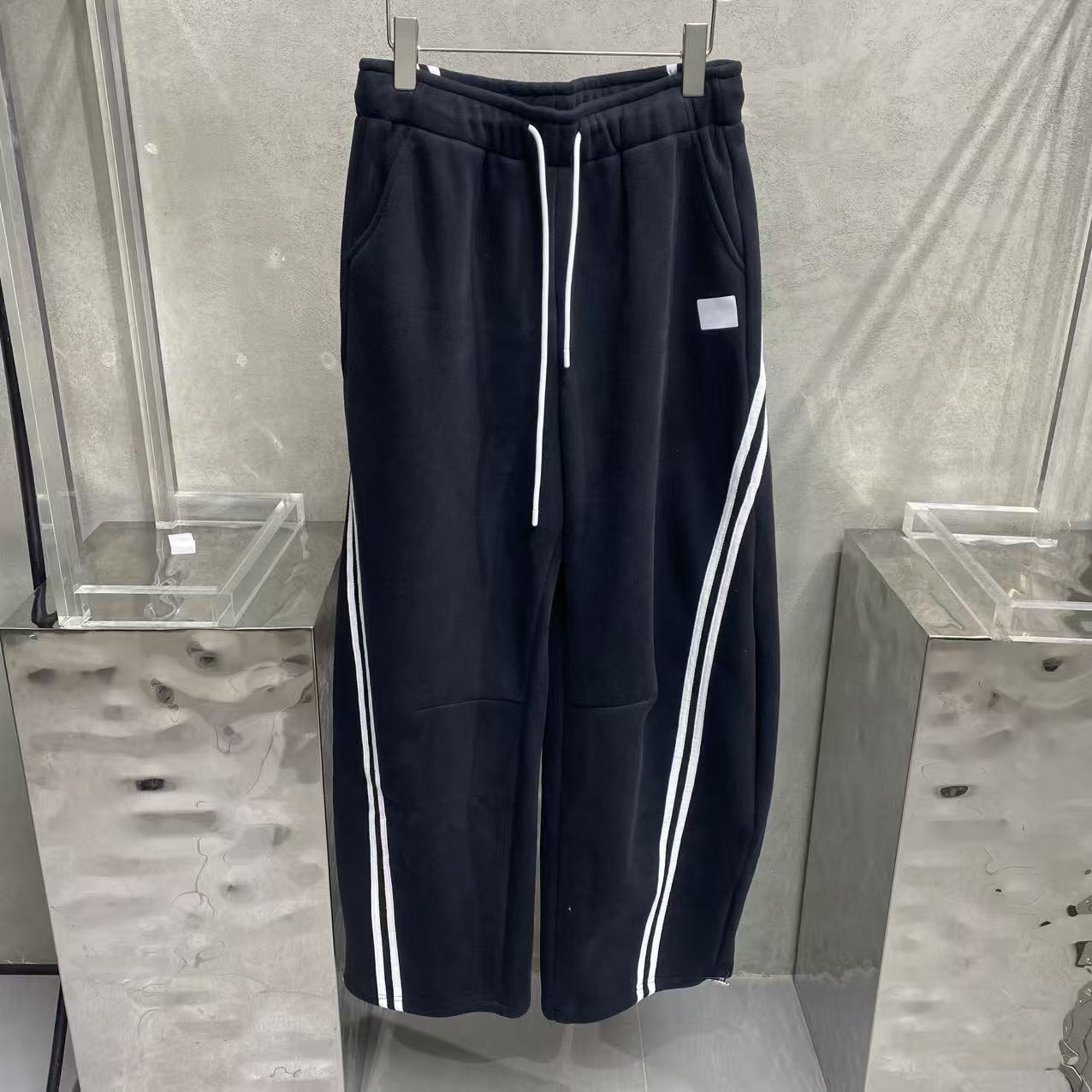 【WRZS】松紧腰加绒休闲阔腿长款