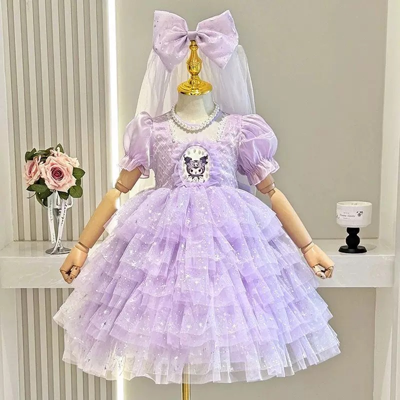 【Dannirabbit】*布灵布灵*爱心卡通撒银女童裙子X-8067