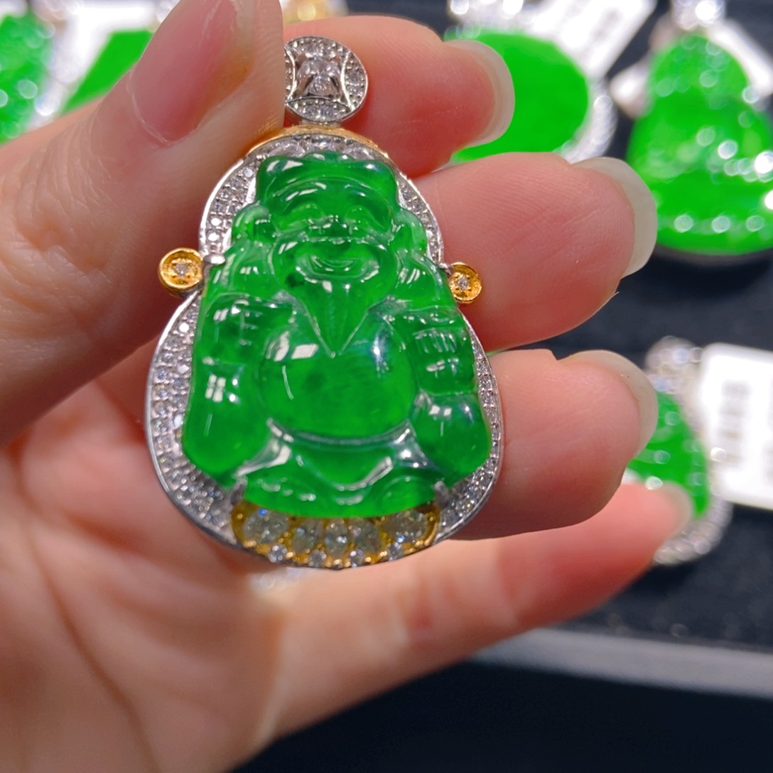 翡翠吊坠(不含链)银S925镶嵌