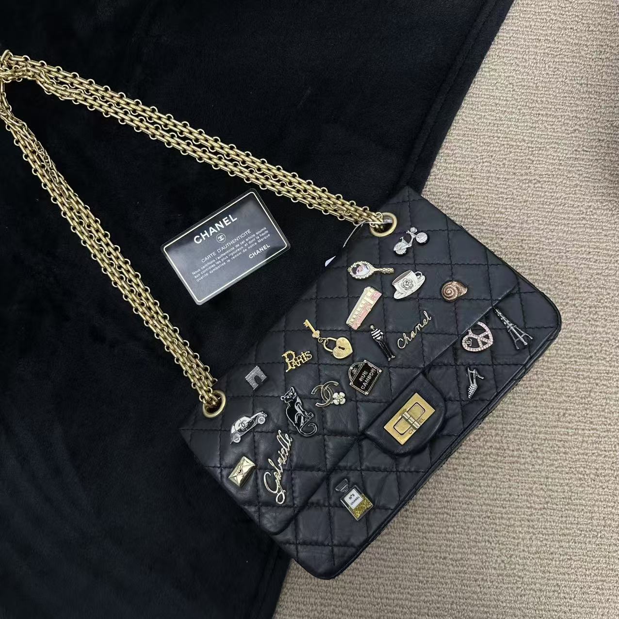 95新 Chanel/香奈儿 【阿玮专属】徽章2.55小号单肩包/668348