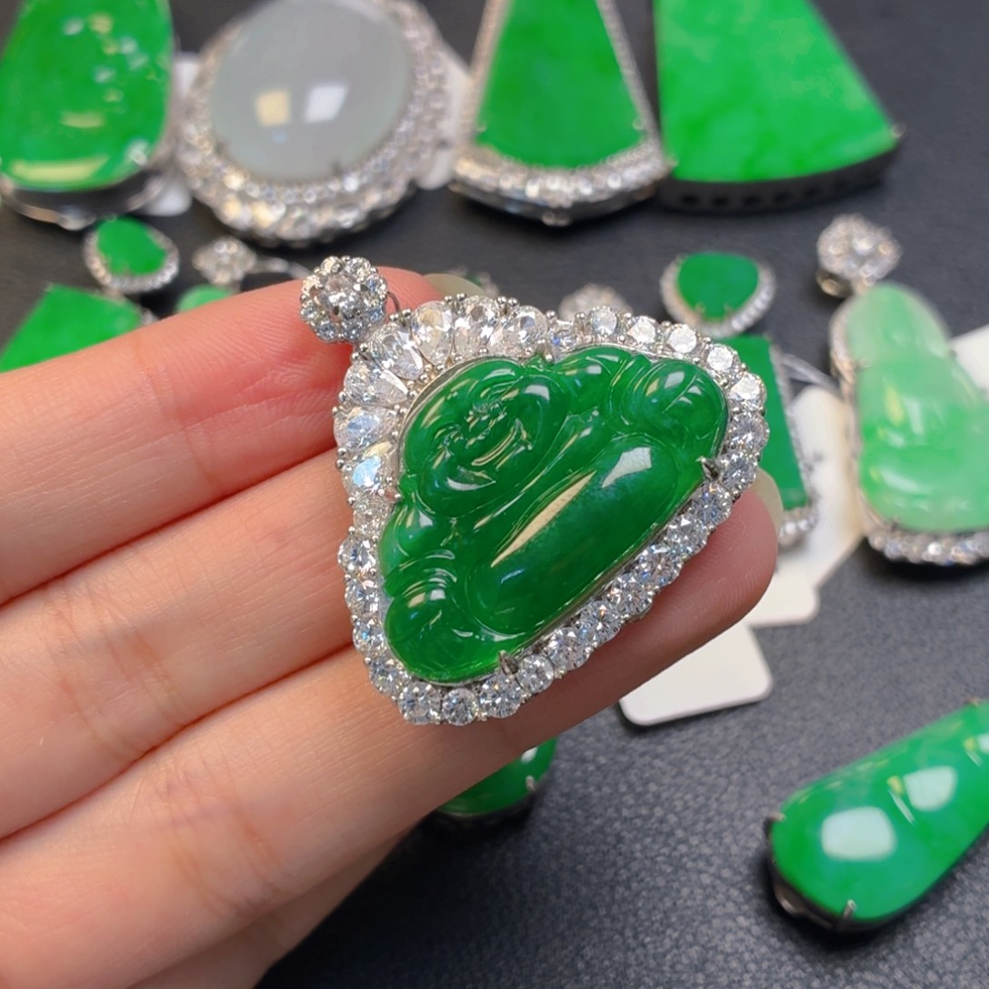 翡翠银S925镶嵌颈饰