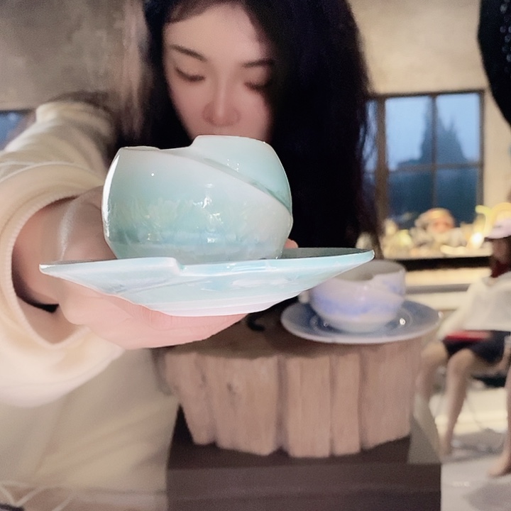 瓷片一套原创设计晶花杯